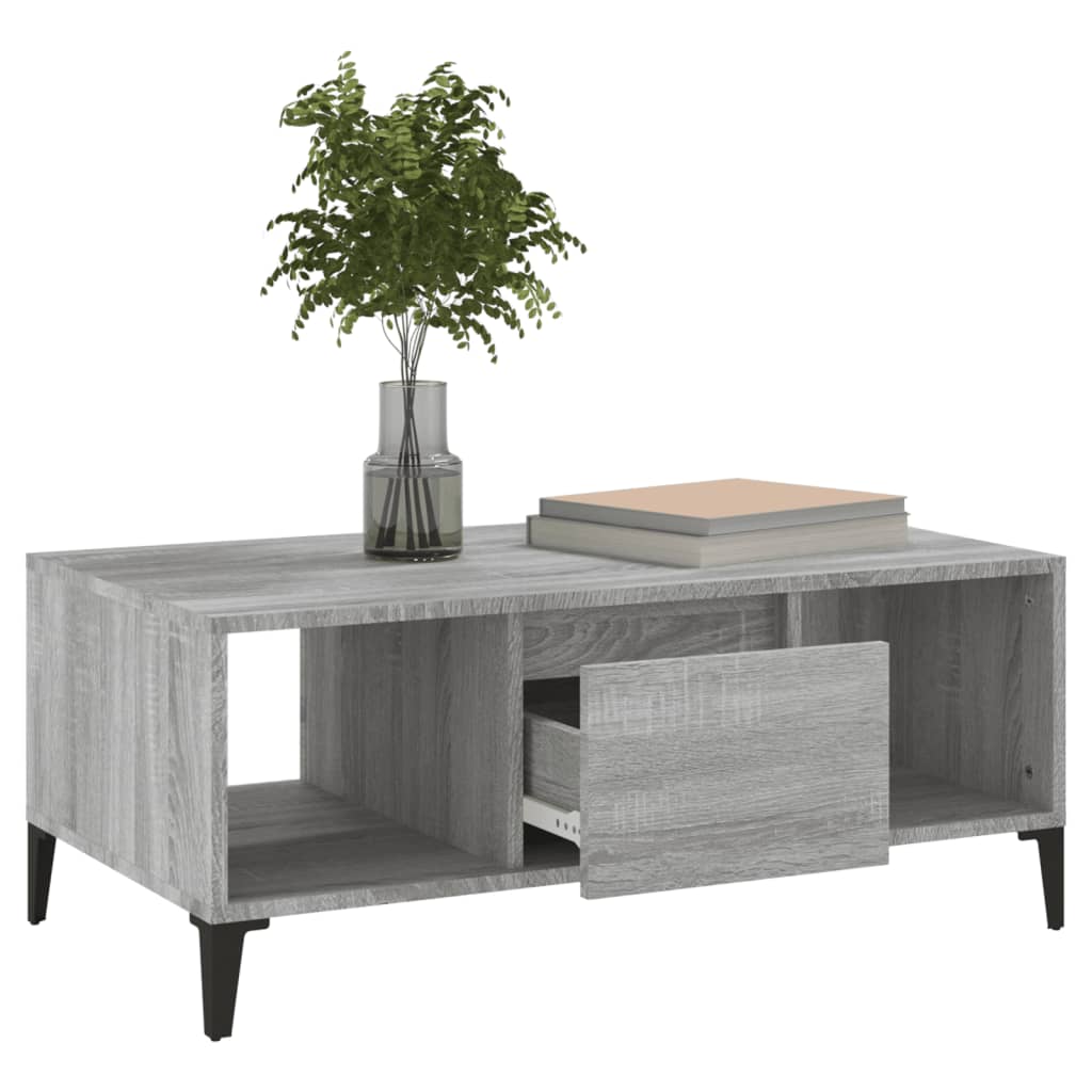 NNEVL Coffee Table Grey Sonoma 90x50x36.5 cm Engineered Wood-3