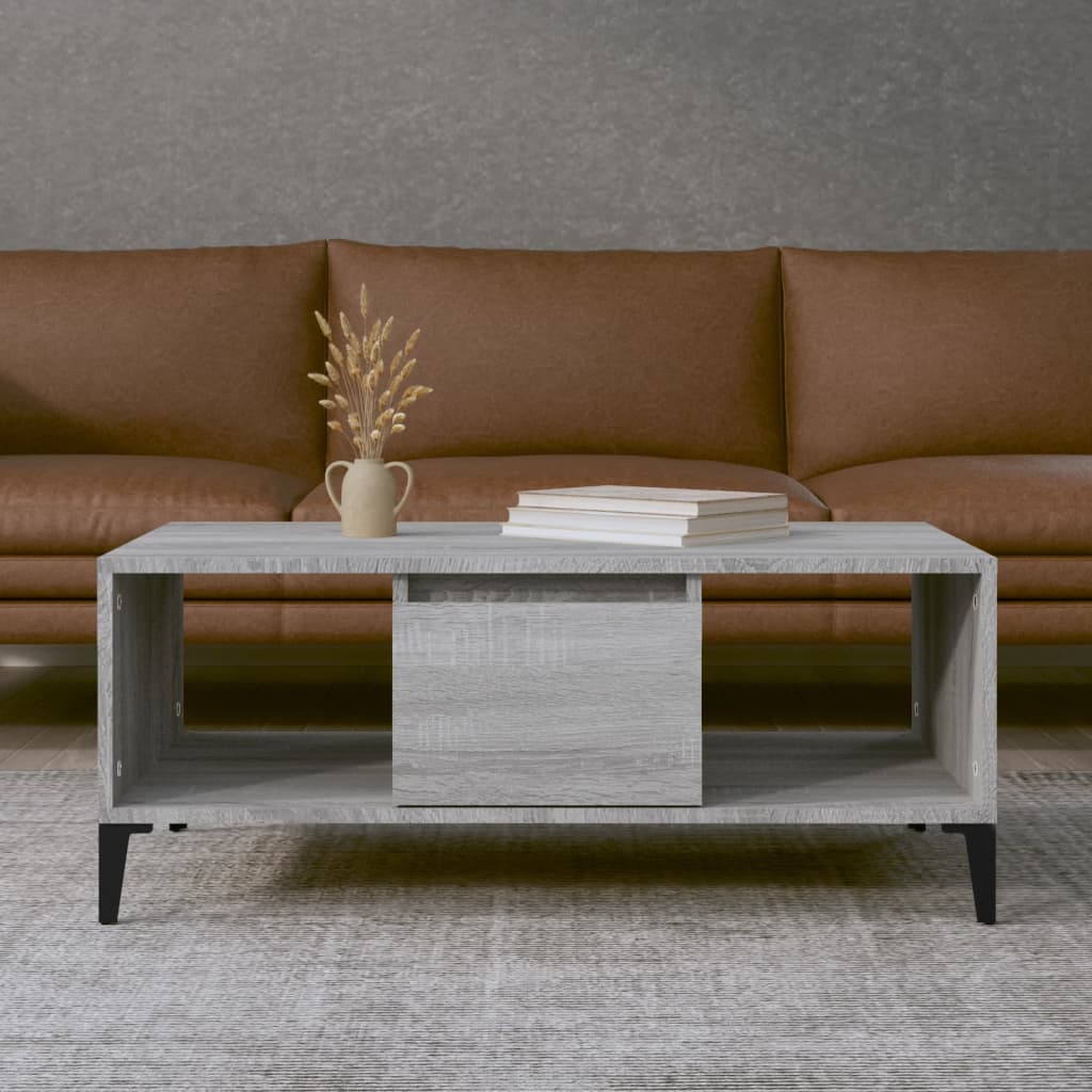 NNEVL Coffee Table Grey Sonoma 90x50x36.5 cm Engineered Wood-0