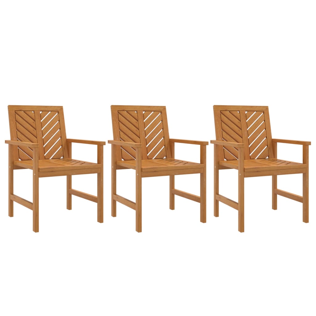 NNEVL Garden Dining Chairs 3 pcs Solid Wood Acacia-1