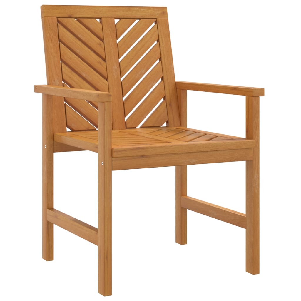 NNEVL Garden Dining Chairs 3 pcs Solid Wood Acacia-2