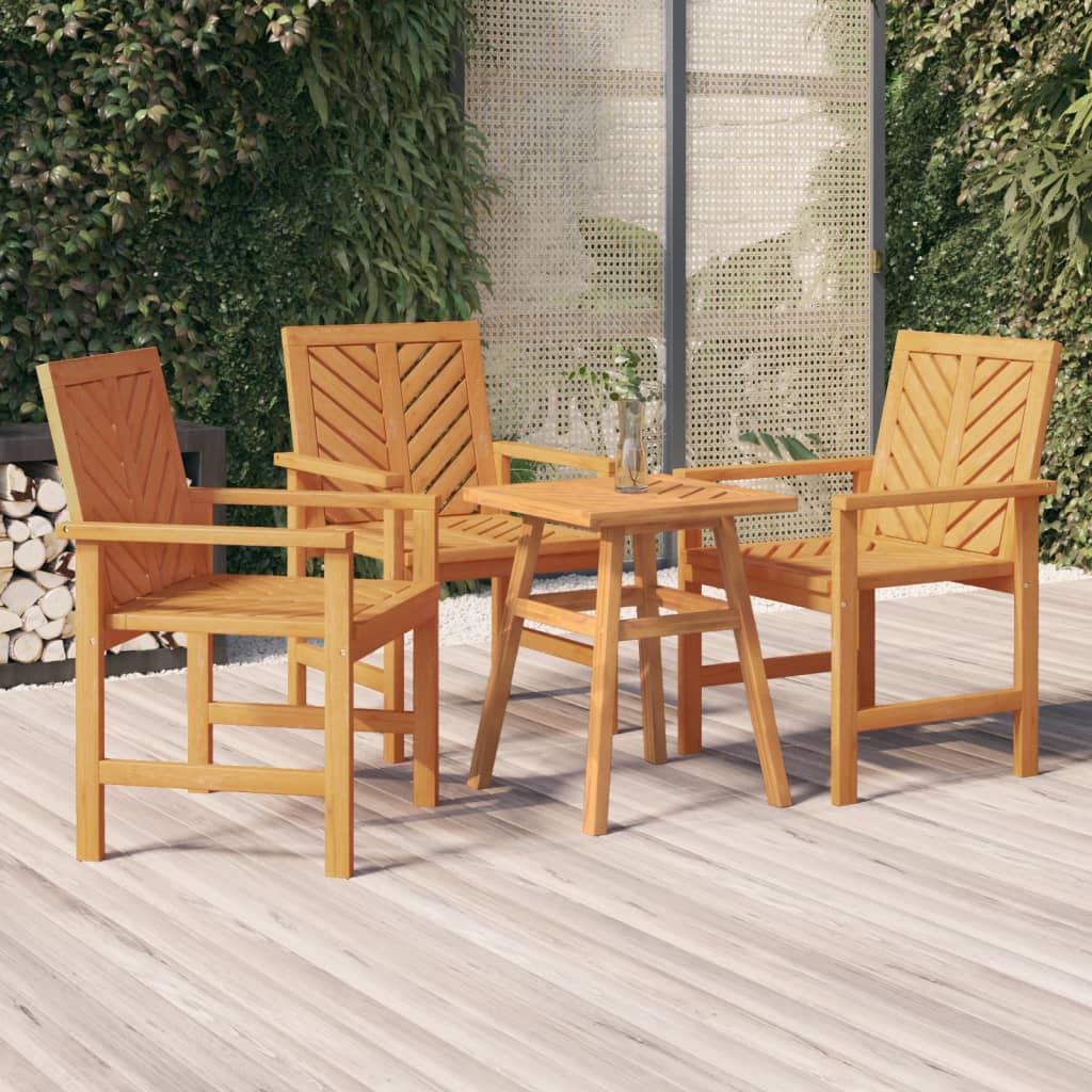 NNEVL Garden Dining Chairs 3 pcs Solid Wood Acacia-0