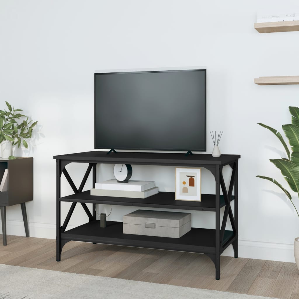 NNEVL TV Cabinet Black 80x40x50 cm Engineered Wood-2