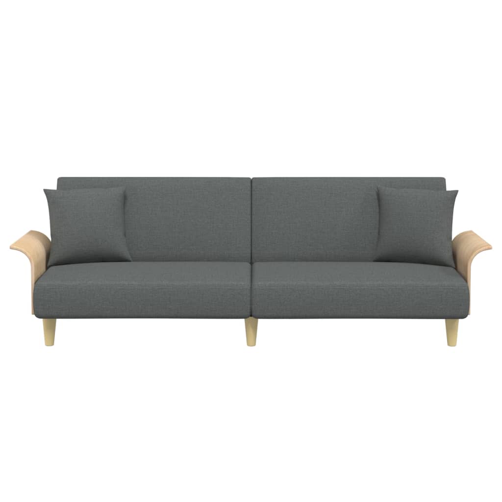 NNEVL Sofa Bed with Armrests Dark Grey Fabric-3
