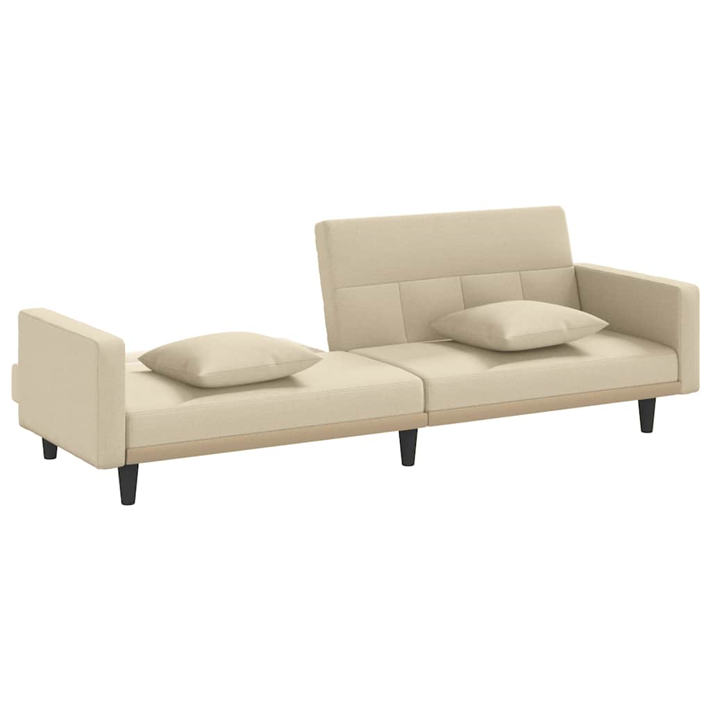 NNEVL Sofa Bed with Cushions Cream Fabric-4