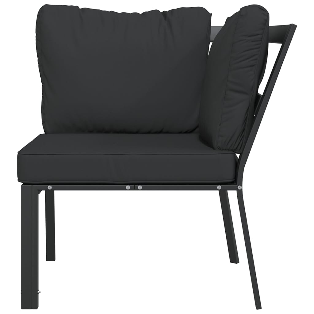 NNEVL Garden Chair with Grey Cushions 76x76x79 cm Steel-2