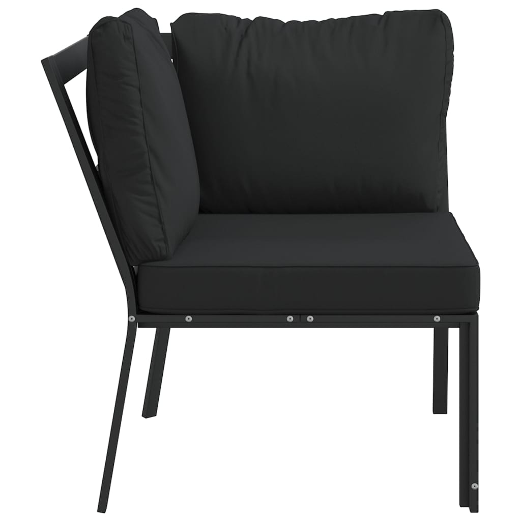 NNEVL Garden Chair with Grey Cushions 76x76x79 cm Steel-3