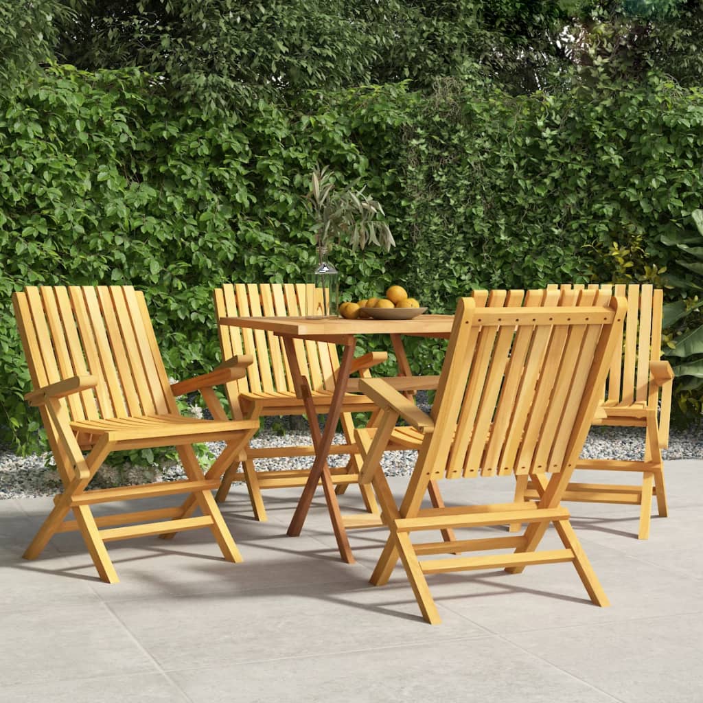 NNEVL Folding Garden Chairs 4 pcs 61x67x90 cm Solid Wood Teak-0