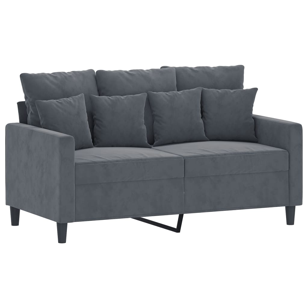 NNEVL 4 Piece Sofa Set with Cushions Dark Grey Velvet-3
