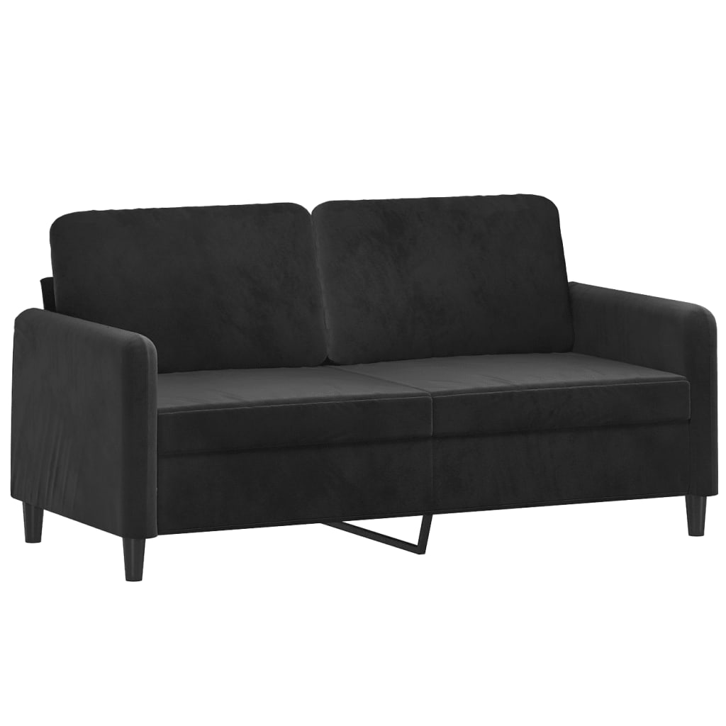 NNEVL 2 Piece Sofa Set Black Velvet-3