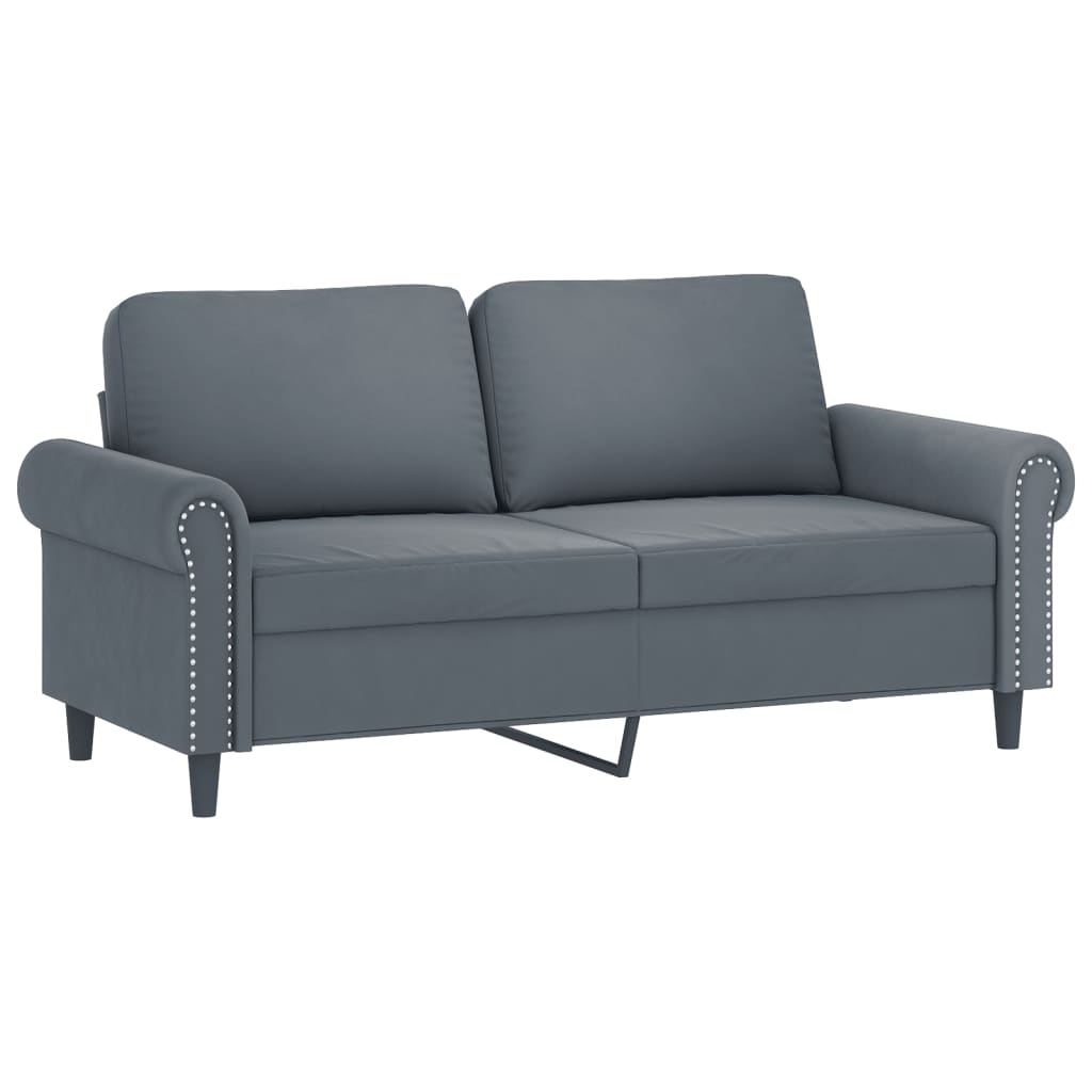 NNEVL 2-Seater Sofa Dark Grey 140 cm Velvet-1