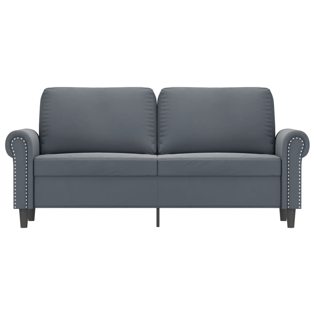 NNEVL 2-Seater Sofa Dark Grey 140 cm Velvet-2