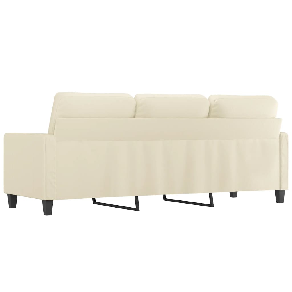 NNEVL 3-Seater Sofa Cream 180 cm Faux Leather-4
