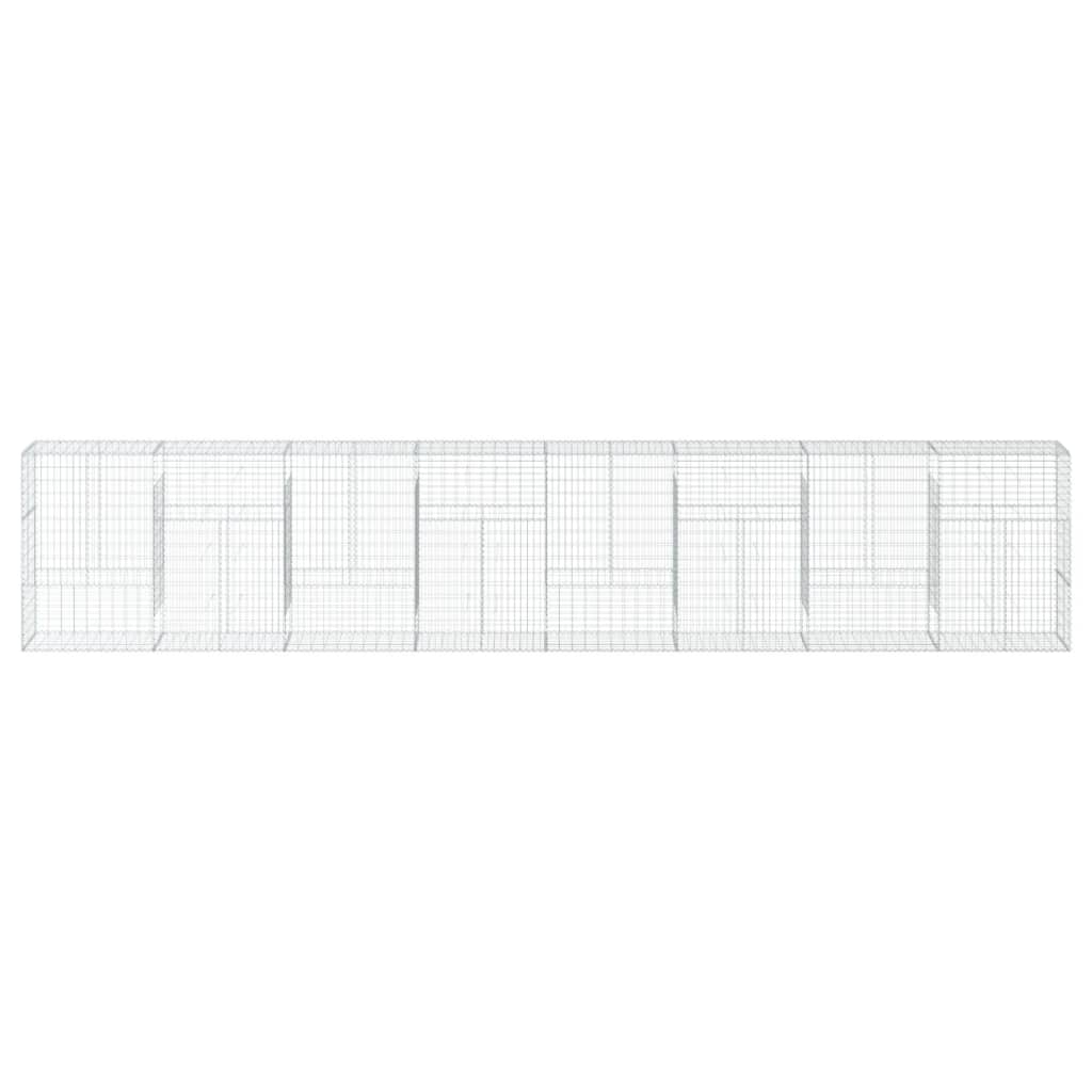 NNEVL Gabion Basket with Cover 800x50x150 cm Galvanised Iron-2