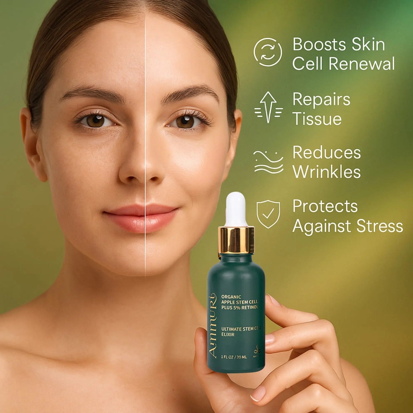 Ammuri Retinol 5% Serum with Apple Stem Cell β High Strength Anti-Aging, Acne & Dark Spot Treatment (30ml)-1