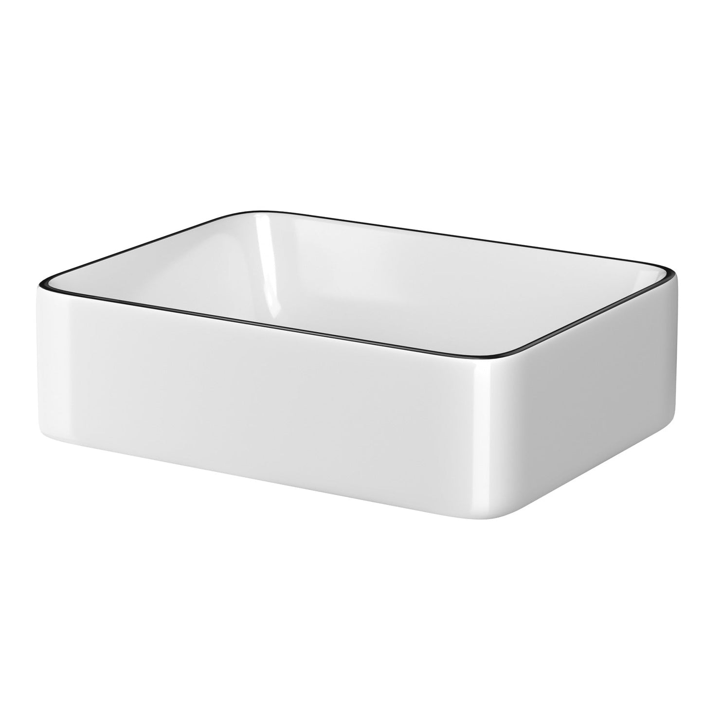 NNEDSZ Cefito Bathroom Basin Ceramic Vanity Sink Hand Wash Bowl Above Counter 48x37cm-2