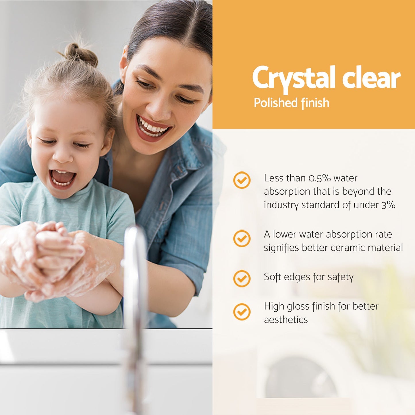 NNEDSZ Cefito Bathroom Basin Ceramic Vanity Sink Hand Wash Bowl Above Counter 48x37cm-4