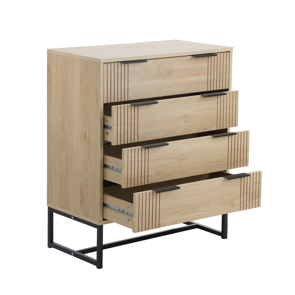 NNEED 4 Chest of Drawers Dresser Table Lowboy Natural-3