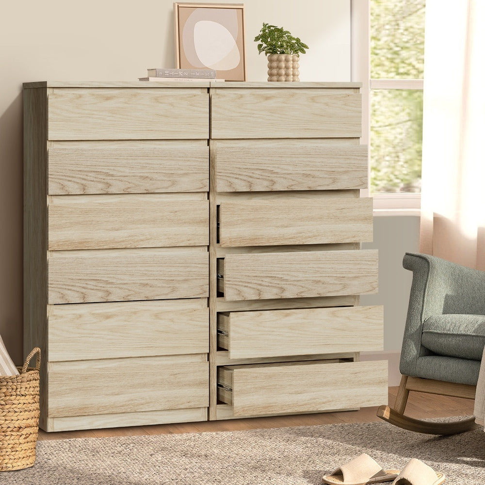 NNEED 6 Chest of Drawers Tallboy Dresser Table Natural-3