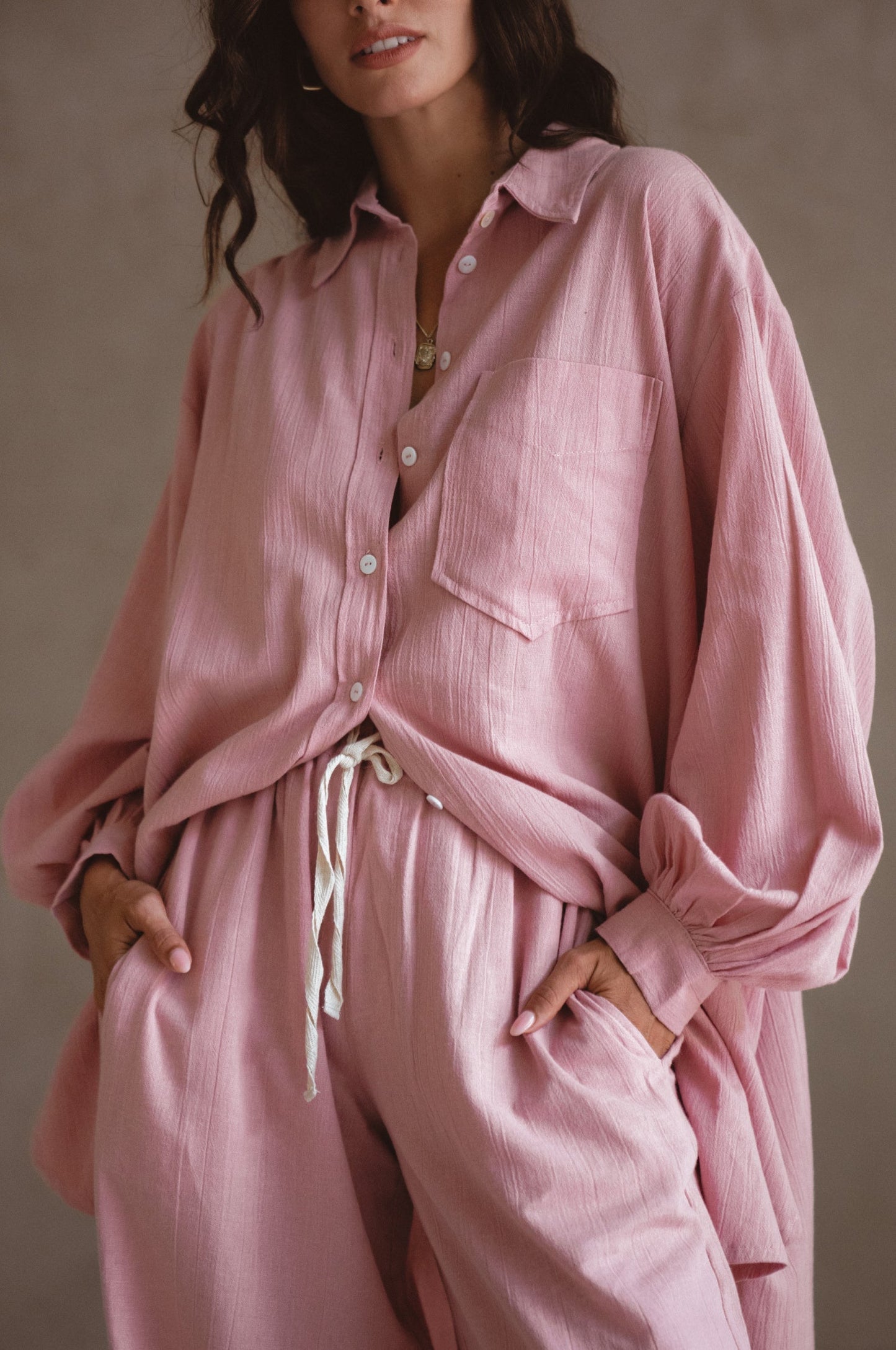 Calin Wide Leg Linen Pants (Sale)-1