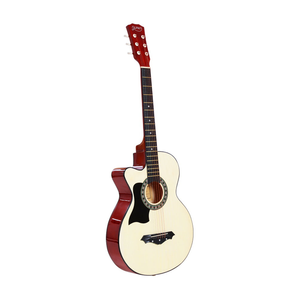 NNEDSZ 38 Inch Wooden Acoustic Guitar Left handed - Natural Wood-2