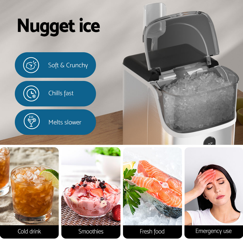 NNEDSZ Ice Maker Machine 15kg Nugget Ice Cube-4