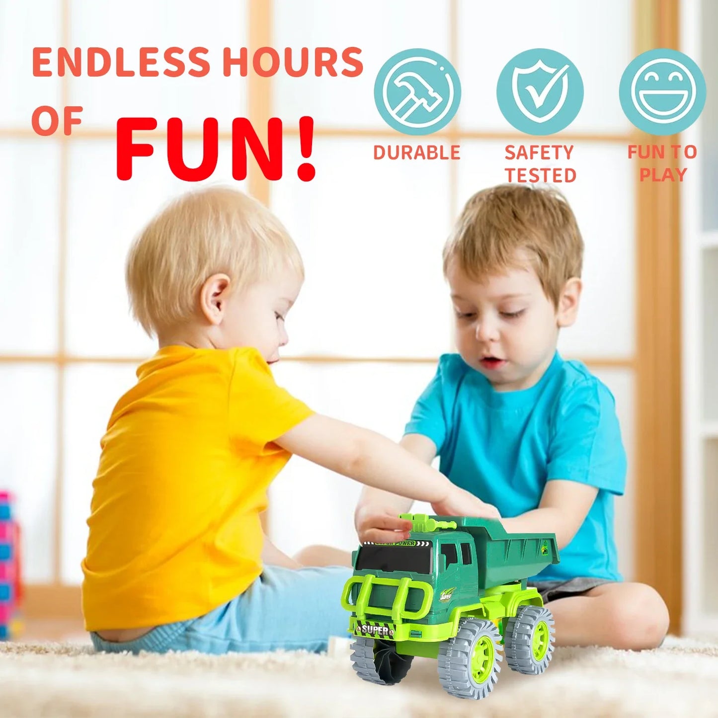 NNEOBA Kids Engineering Dump Truck Toy (Green)-1