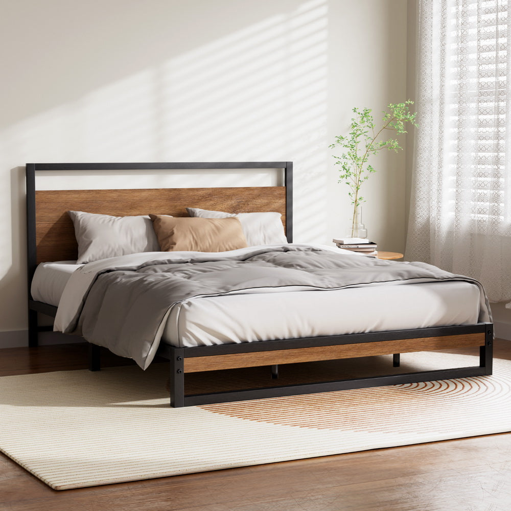 NNEDSZ Artiss Bed Frame Queen Size Metal Bed Frame DANE-0
