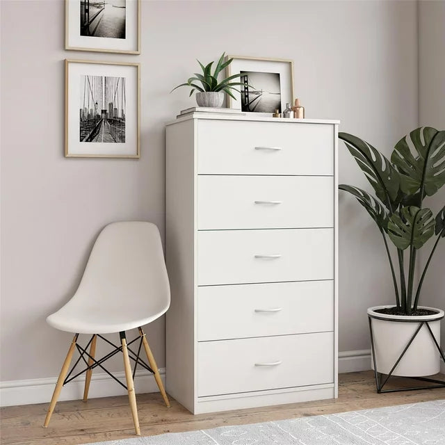 NNECN Classic Elegance: Five-Drawer Chest for Organized Living-1