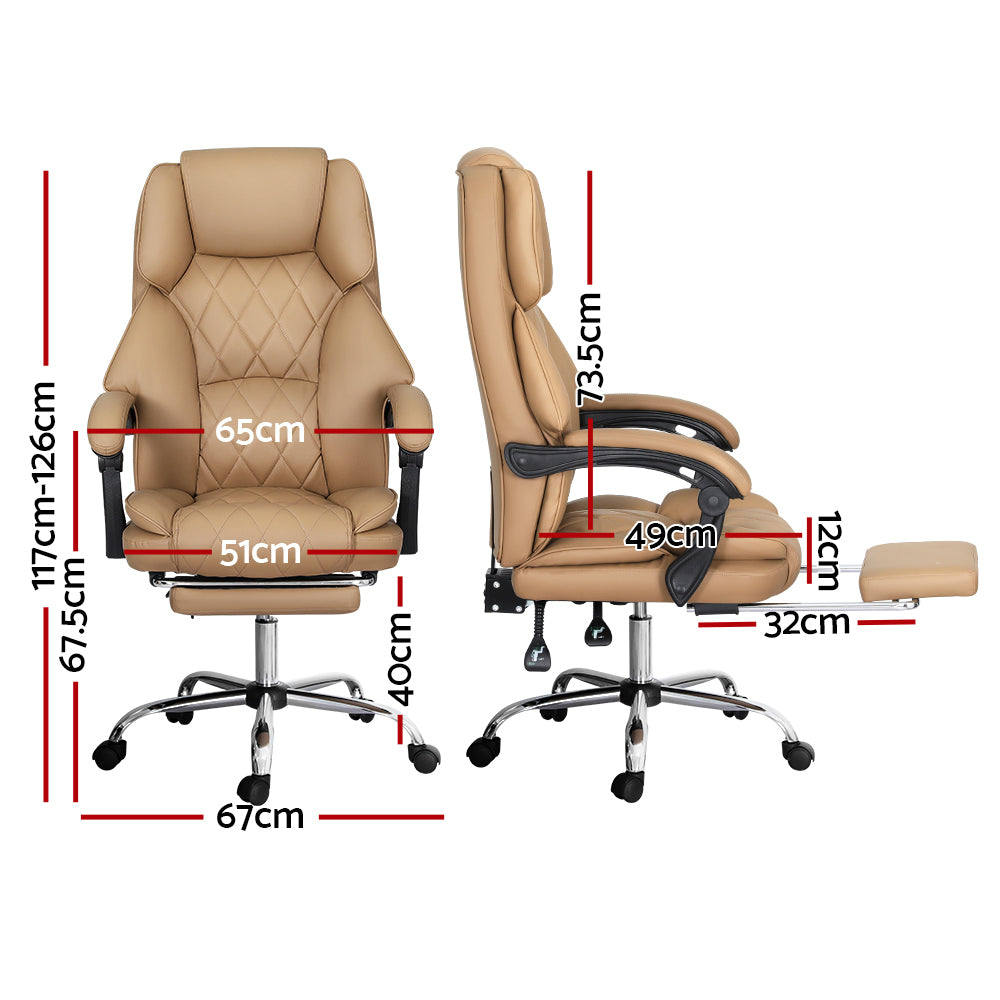 NNEDSZ Executive Office Chair Leather Footrest Espresso-1