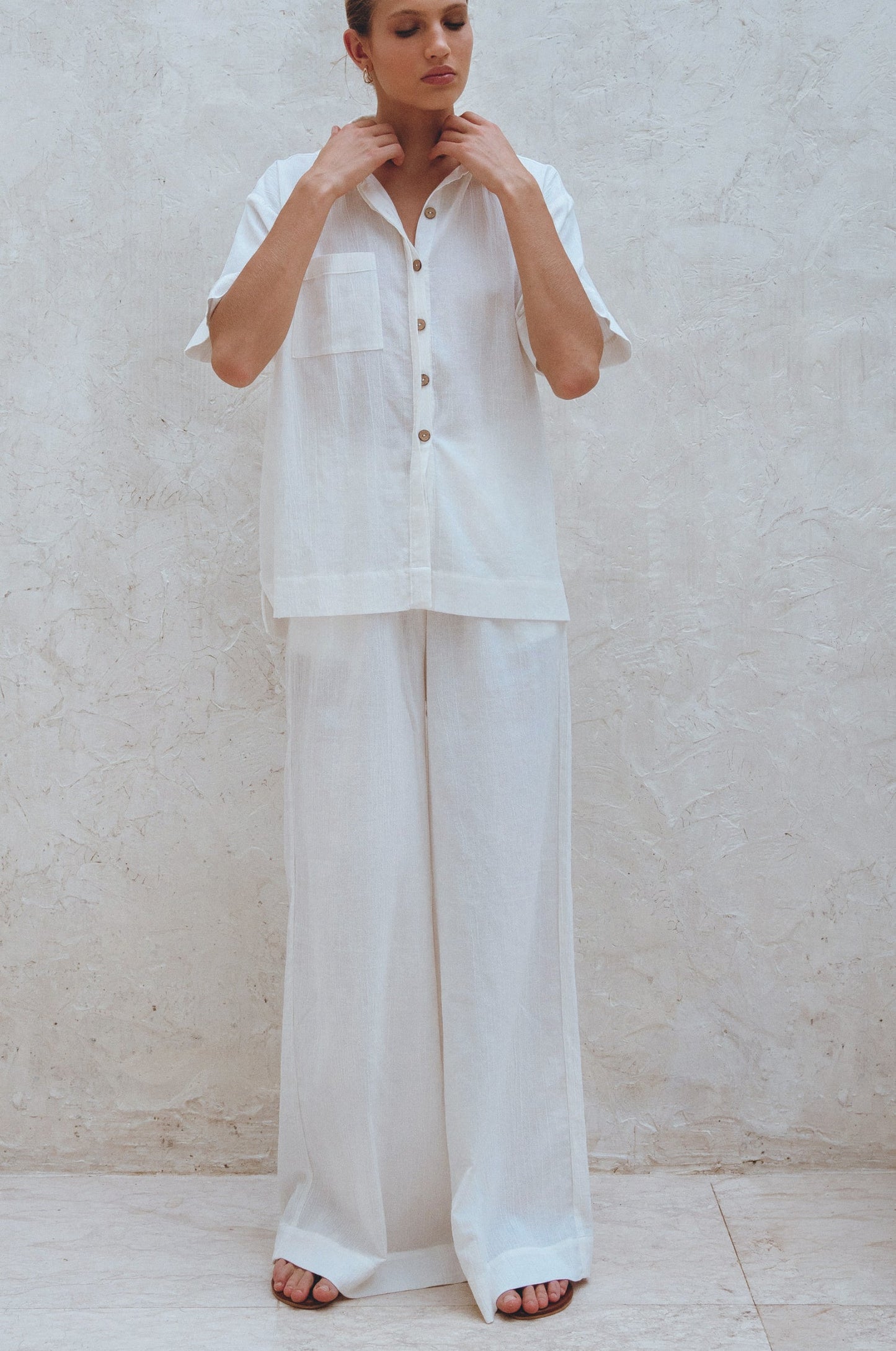 Raya Wide Leg Linen Pants-5