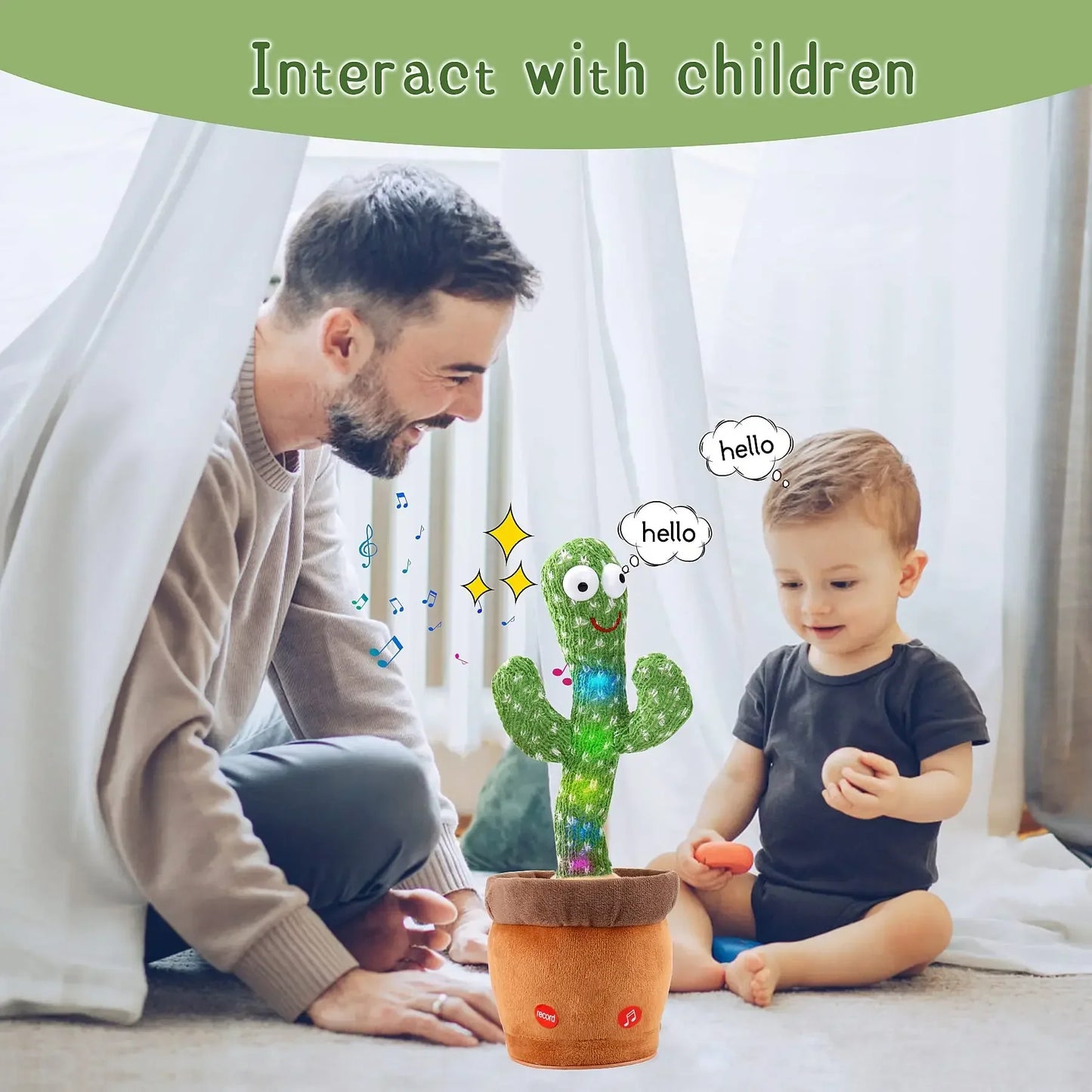 NNEOBA Rechargeable Dancing Cactus Plush Toy for Kids-1