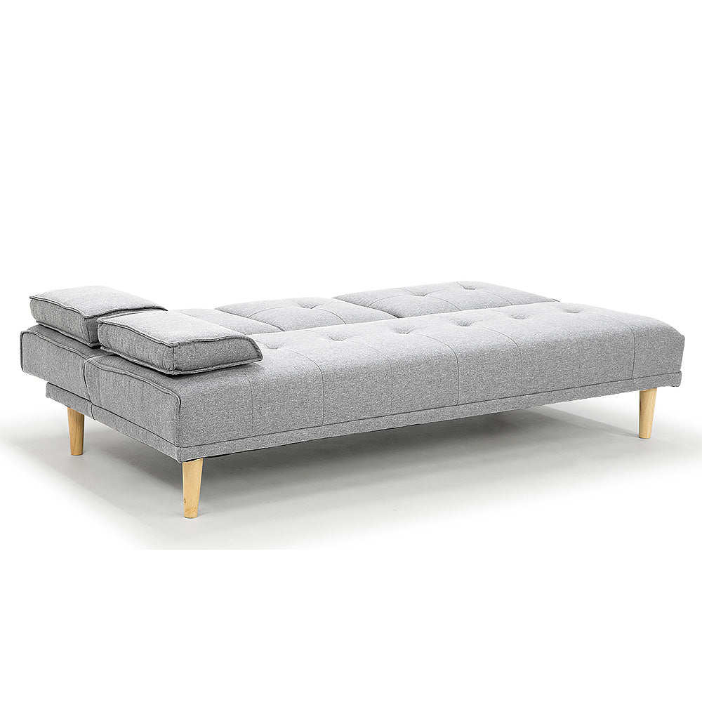 NNEDPE Sarantino Linen Fabric Sofa Bed Lounge - Light Grey-4