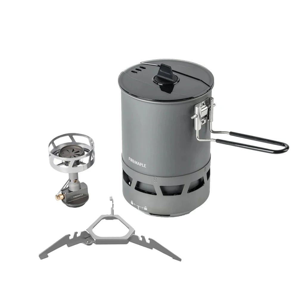 NNEOBA Camping Gas Stove with Pot Burner Grey-0