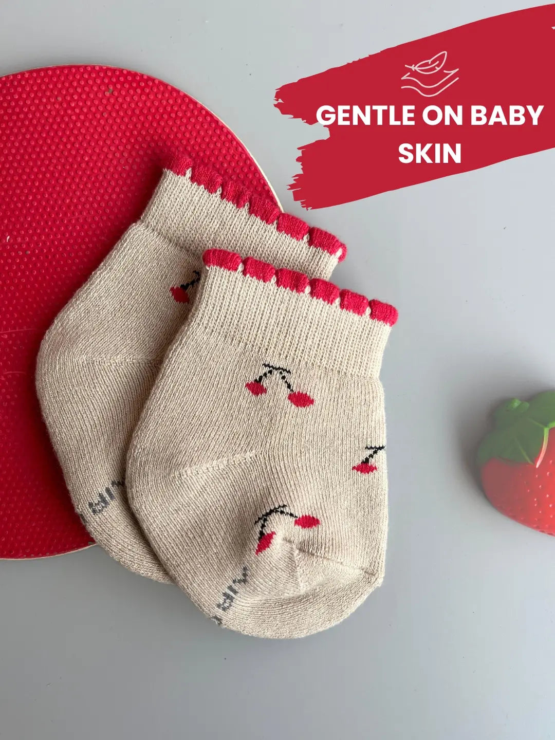 Baby wearing organic cotton socks