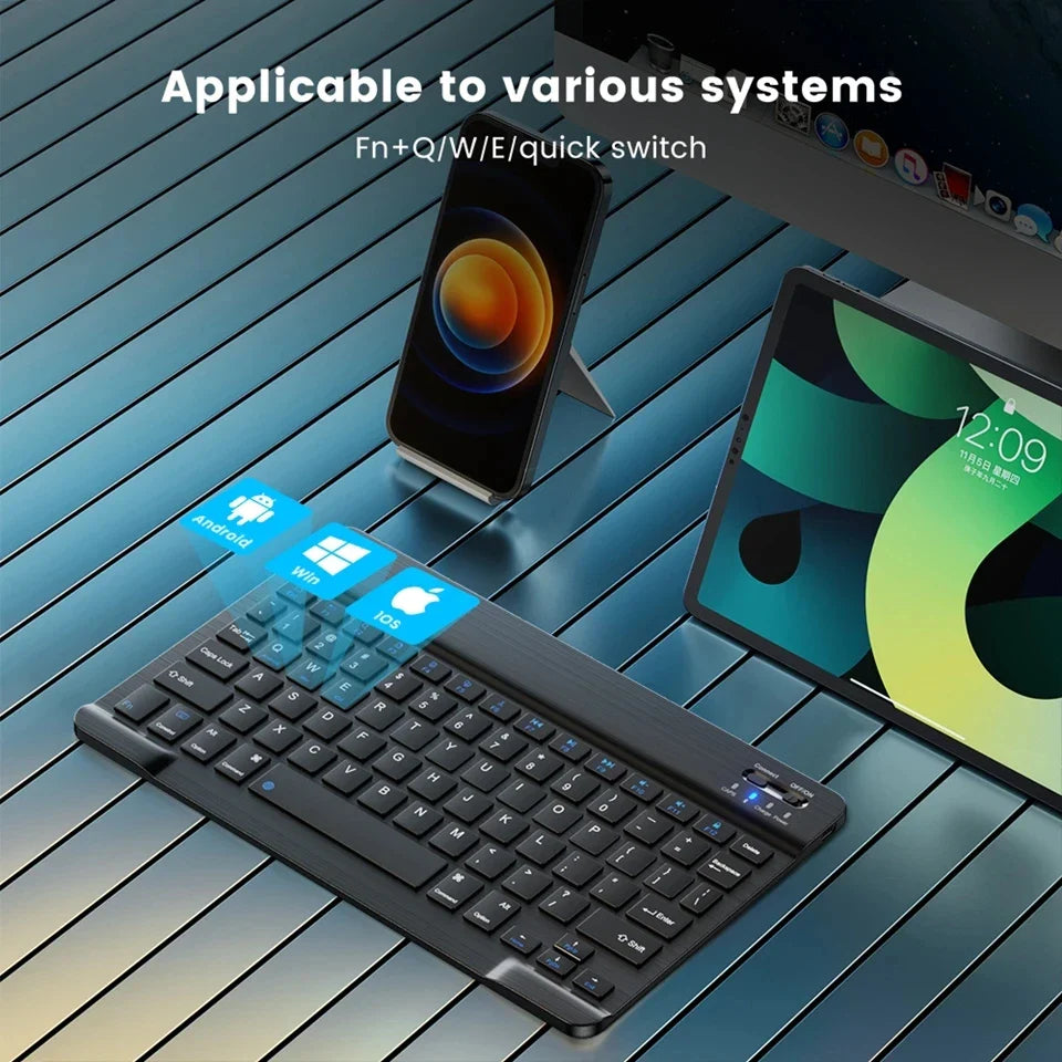 NNEOBA Bluetooth Wireless Keyboard & Mouse Combo for iPad Mac PC-2