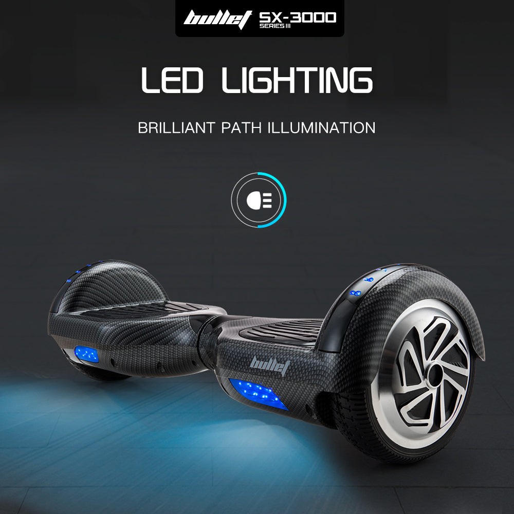NNEMB Gen III Hoverboard Scooter 6.5 Wheels-Colour LED Lighting-Carry Bag-Carbon Fiber style-3