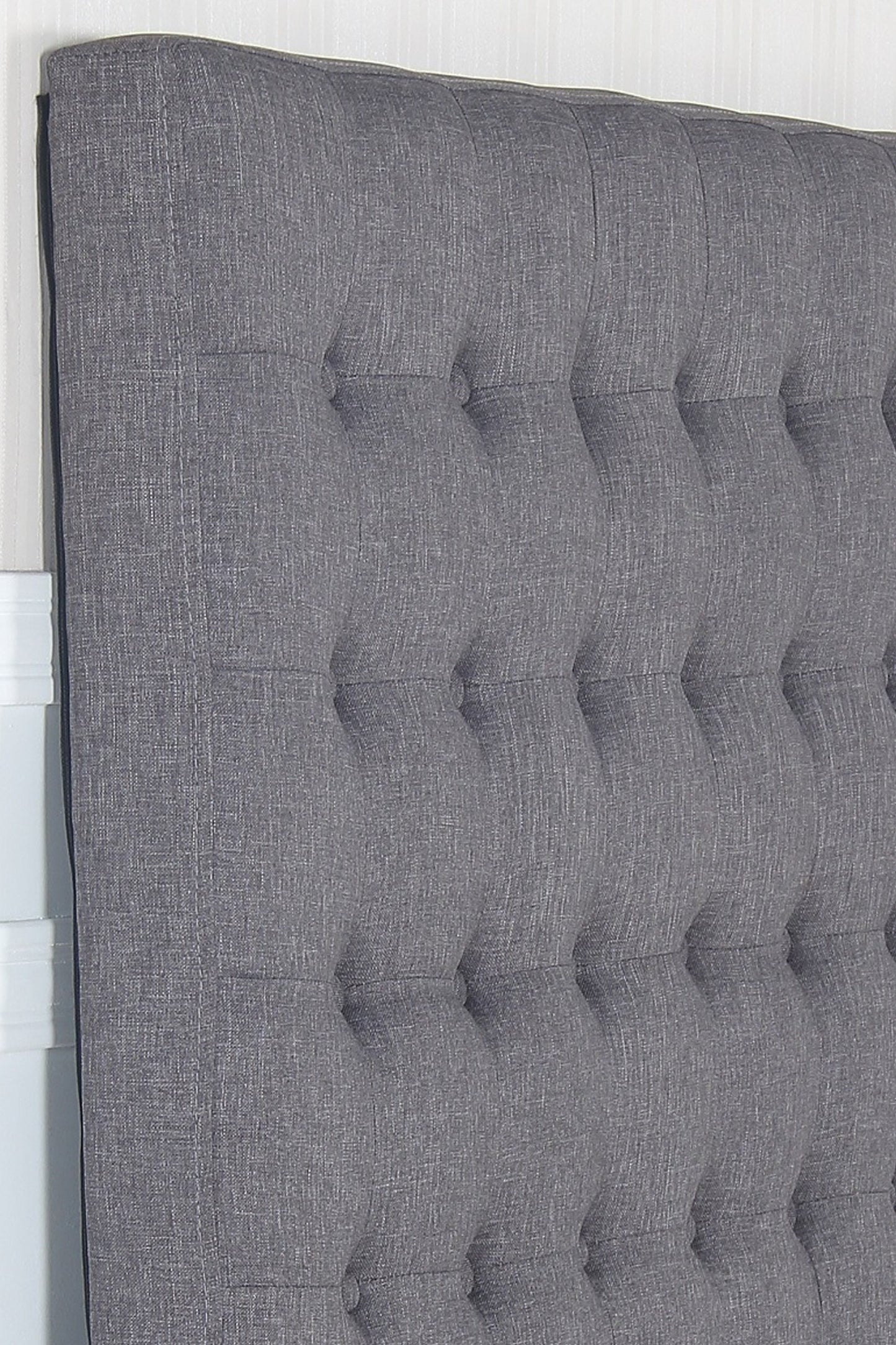 NNEDSZ Bed Head King Charcoal Headboard Upholstery Fabric Tufted Buttons-4