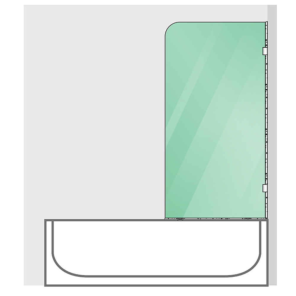 NNEDSZ 70cm Frameless Glass Bath Screen with Brackets - Chrome-1