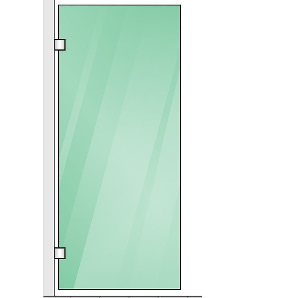 NNEDSZ 80x200cm Single Shower Glass Screen with Nickel Wall & Floor Channel-3