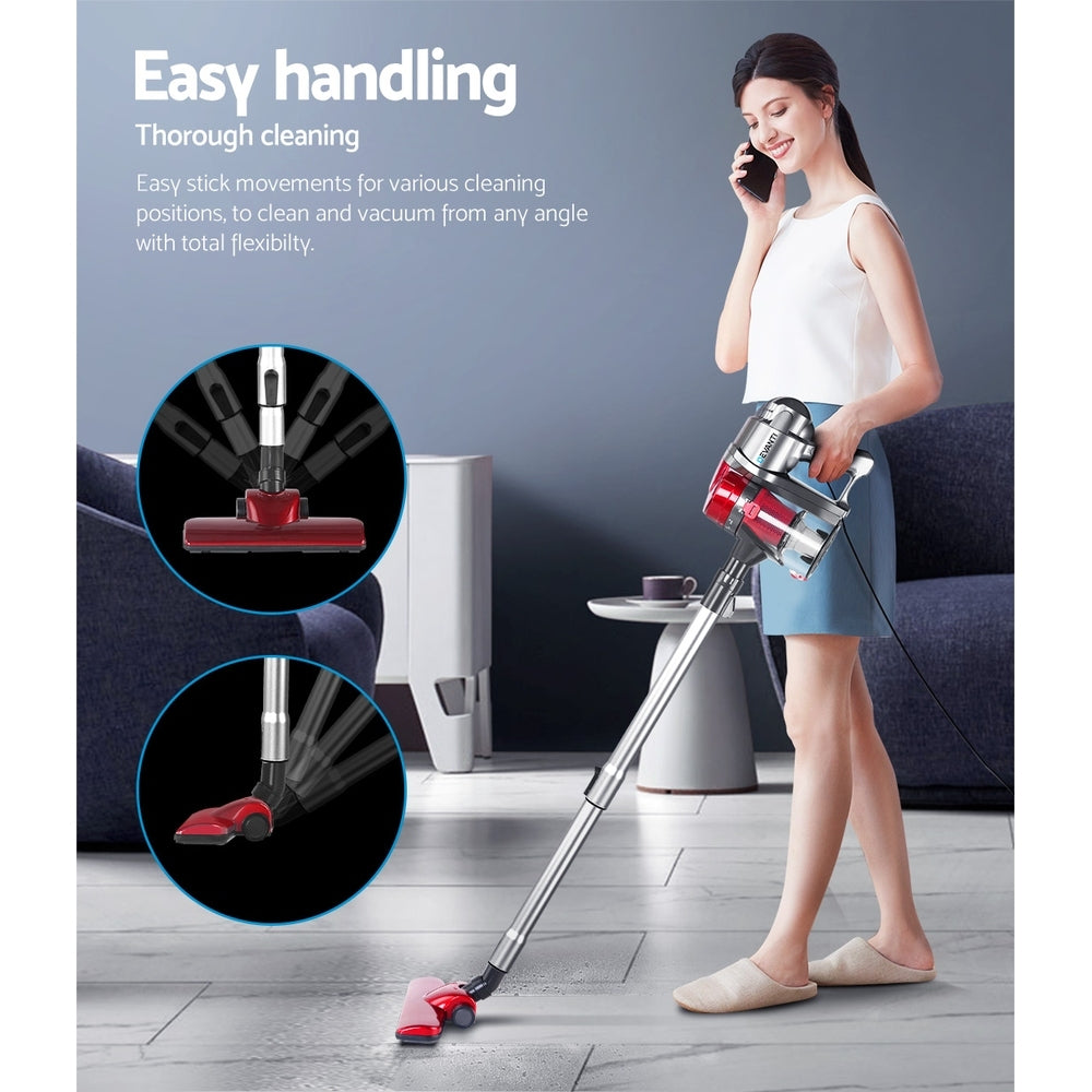 NNEDSZ Handheld Bagless Vacuum Cleaner - Red and Silver-3