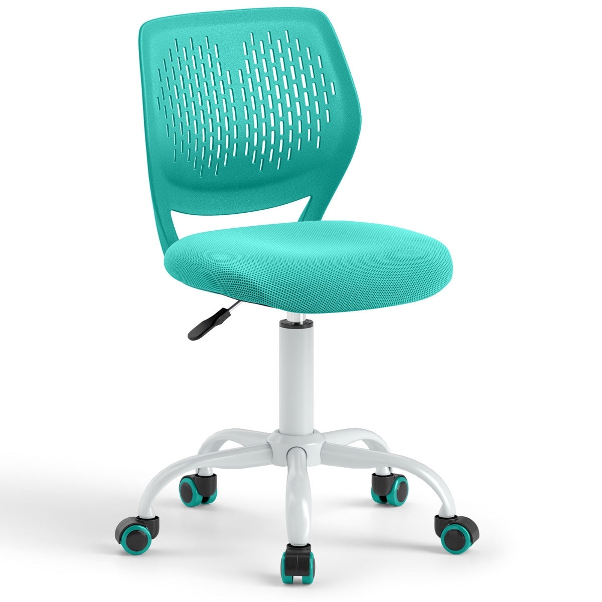 NNECW Adjustable Mid Back Children Study Chair with Adjustable Height for Office-Green-1