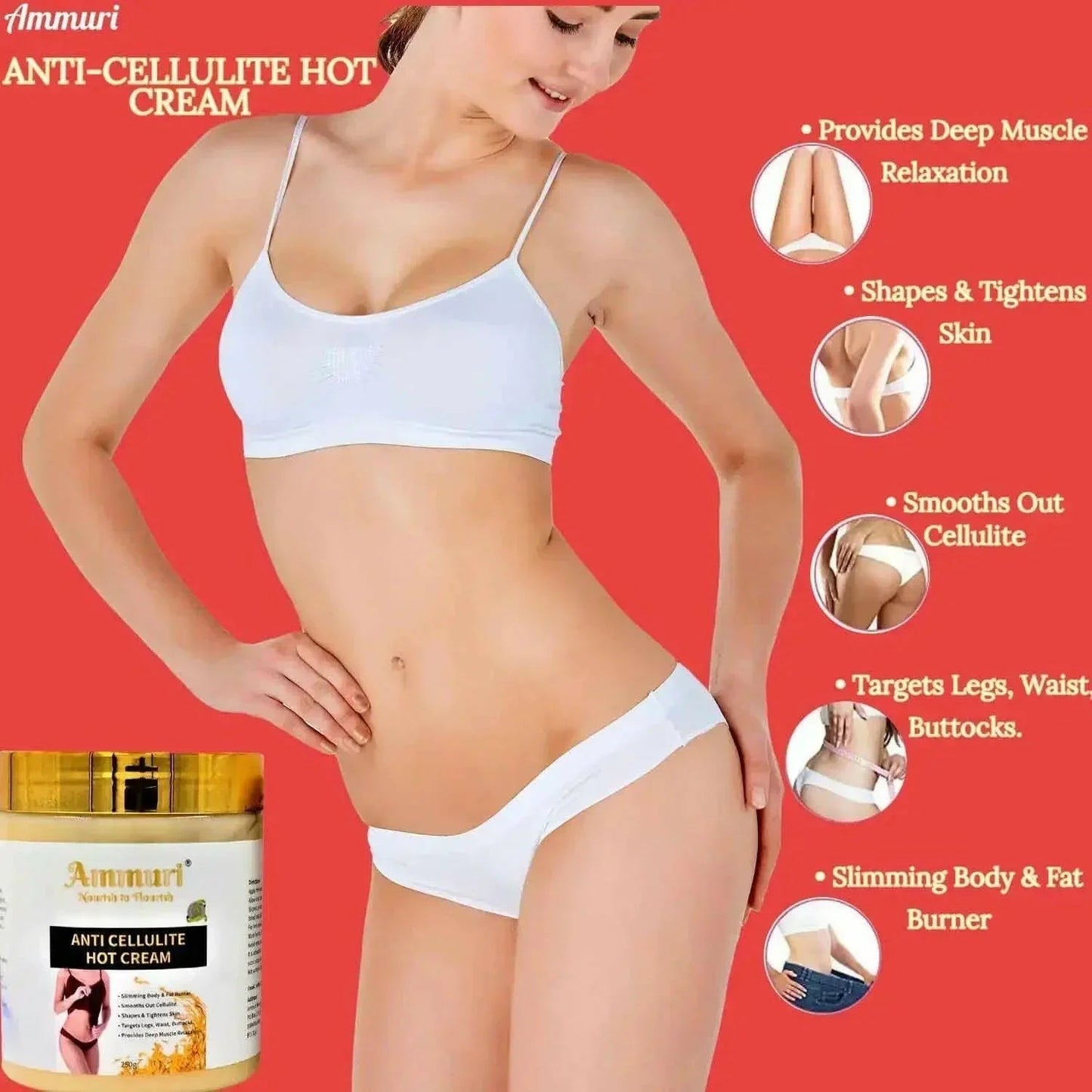 Ammuri Toning & Firming Body Cream – Targets Appearance of Cellulite & Stretch Marks (250g)-4