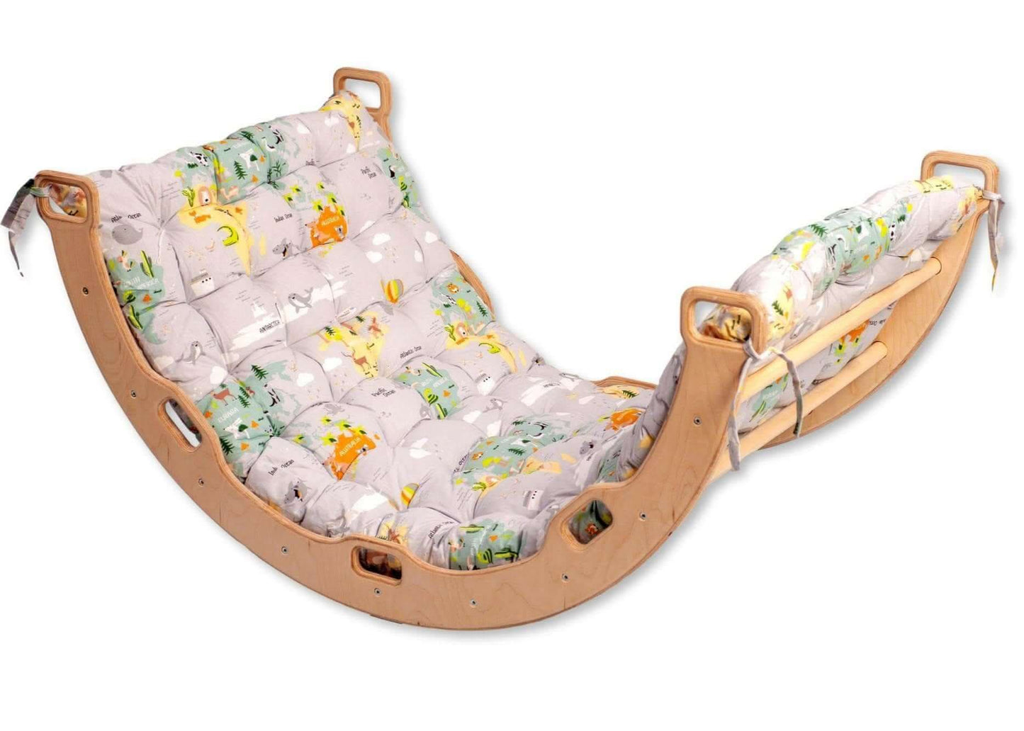 Large Montessori Climbing Arch/Rocker with Pillow Set-8