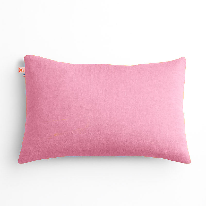 coussin rectangle rose en coton bio