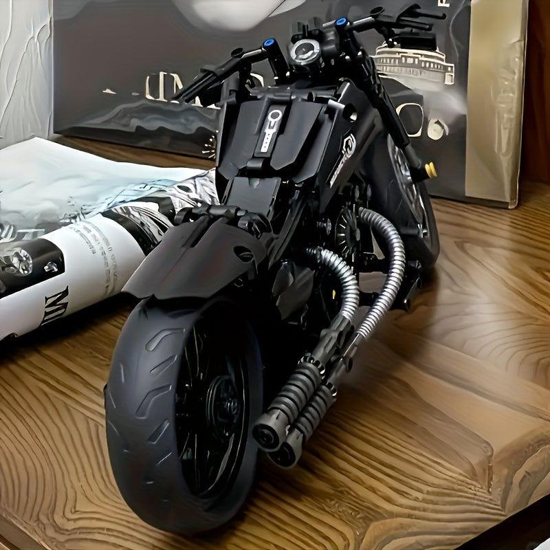 Retro Motorcycle Building Block Kit (1000pcs)-1