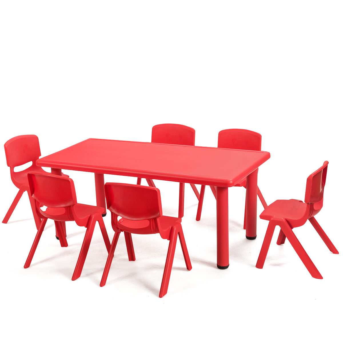 NNECW Kids Table and 6 Chairs Set for Preschools & Home-1