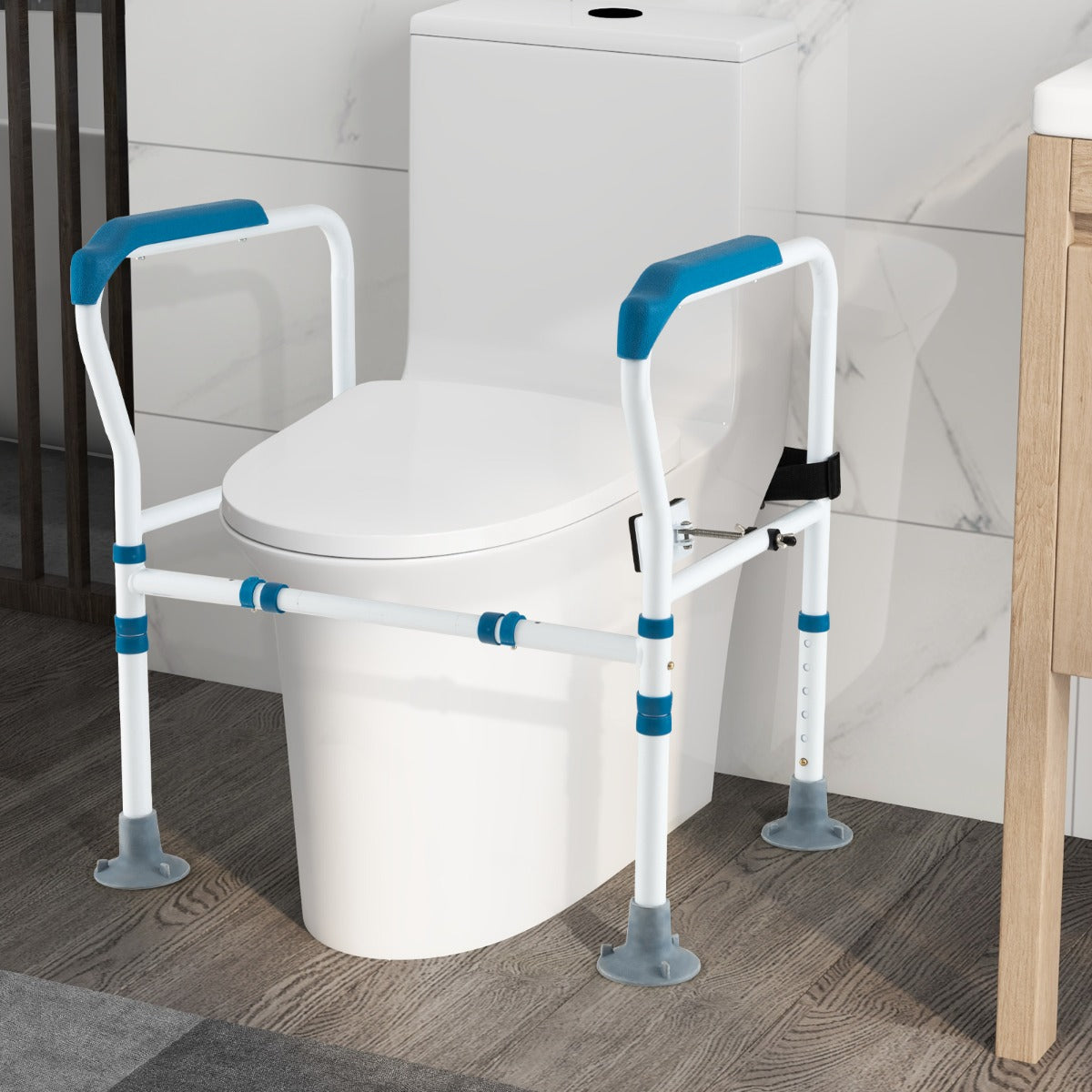 NNECW Toilet Safety Rail with Adjustable Height for Elderly-0