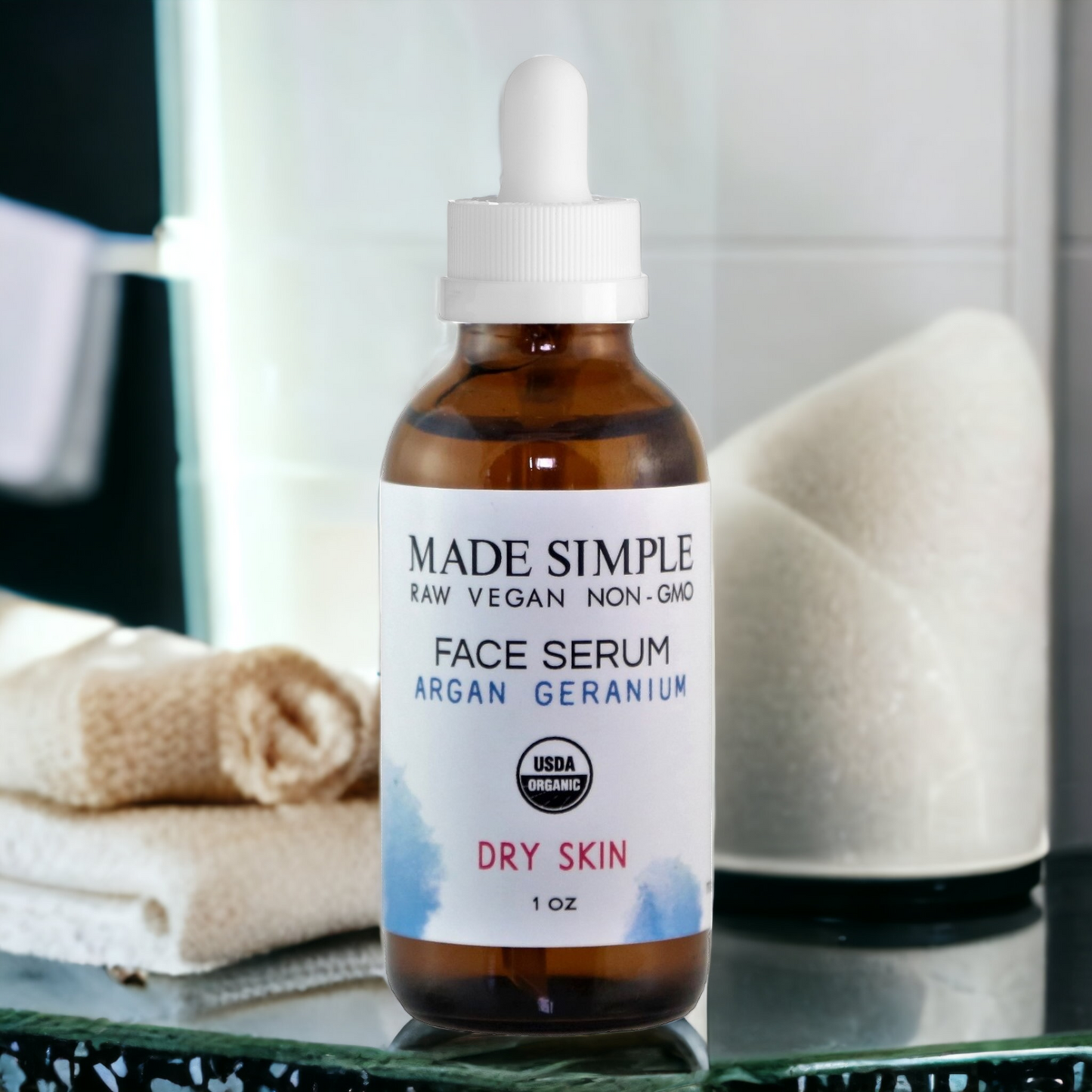 Argan Geranium Face Serum for Dry Skin - Certified Organic. Vegan & Cruelty-free-5