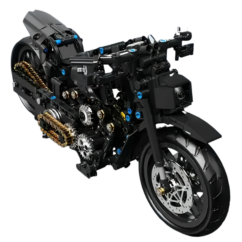 Retro Motorcycle Building Block Kit (1000pcs)-0