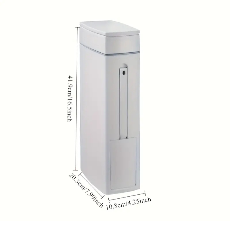 Trash Can with 4.5L Space-Saving Toilet Brush-3
